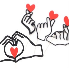 짱이상회 손하트 스틱 케이크데코재료, B타입