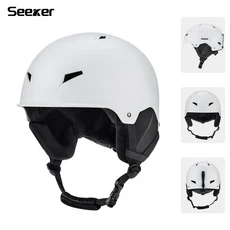 스키 보드 썰매 스케이팅 헬멧 남녀 공용 전문 스노우보드 충격 방지 따뜻한 눈 안전 성인 및 신제품, [02] L 59-61CM, 4) White - L 59-61CM