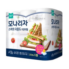 모나리자 키친 타월 타올 스마트 다용도 250매 12롤, 12개