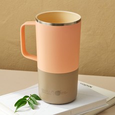 캐나다 아소부 세라믹 스텐 진공 보온보냉 타워머그 600ML 파스텔 피치 195302, 캐나다 아소부 세라믹 스텐 진공 보온보냉 타워머그 60