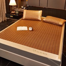夏季雙面古藤涼蓆三件套牀上用品空調可摺疊空調冰絲艾草蓆子批發, 艾草羅馬格(單席)