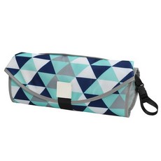 便攜防水尿布墊 輕巧易攜帶 易清潔 藍三角圖案, I現貨I 藍三角, 1個