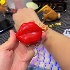 親嘴語音鑰匙扣 感應發聲 趣味搞怪掛件, 1個, 一件裝  烈焰红唇