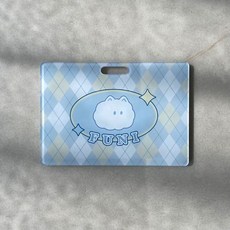 【小鳥的店】文創壓克力卡套票卡夾證件夾套 贈彈簧繩 生活用品配件百貨精品, 弗尼藍黄,透明色