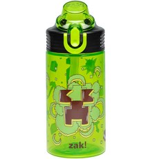啵比小舖Zak Designs兒童吸管水壺 冷水瓶 防漏水設計, 1個, Minecraft綠 (sage), Minecraft綠(sage), 473ml