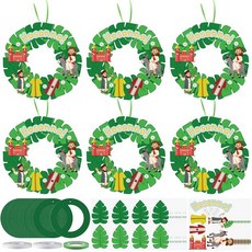 Cinrobiye 24세트 종려 주일 공예 키트 DIY 예수님이 예루살렘에 들어가다 화환 나만의 성경 걸이 장식품 교회 학교 아트 프로젝트 종교 부활절 파티 선물 장식 3026, 손바닥