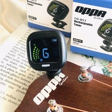 老羊樂器店 OPPA CH-857 十二平均律充電式夾式調音器，彩色螢幕顯示，適用於吉他、烏克麗麗、貝斯、小提琴等樂器, 1個