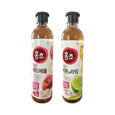 대상 청정원 저당 홍초 레드애플+레몬라임, 2개, 900ml