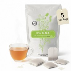 Tranquility & Vision 말린 대추 과일 고지 베리 국화 꽃 및 넬룸보 누시페라 씨가 함유된 허브 티 블렌드 | 편안한 티백 | 프리미엄 허브 티백 및 부드러운, Four Harmony Beauty Tea, 25g, 5