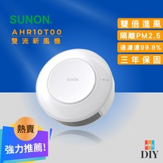 SUNON 建準 雙流新風機 AHR10T00 Flow2one 進風型 直流電 PM2.5過濾, 1個
