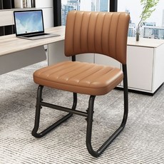 사무용 실 사무실 의자 회의실 바퀴없는의자 튼튼한, E. 대담한 검은 다리  갈색 pu, A. 강철 발