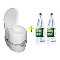 【海夫健康生活館】Porta Potti Excellence 豪華型 電動泵攜帶型沖水馬桶 排泄物分解劑x2入, 1個, 750ml