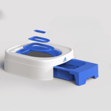 럭키캔버스 고양이 화장실 스마트 공기청정 재사용 가능한 플라스틱 변기 훈련 키트 강아지 쓰레기 매트 트레이너 애완 동물 청소 제품, 2.일체형훈련키트(핑크), 1개