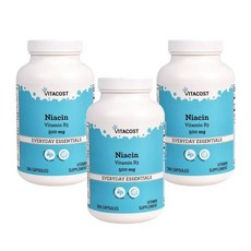 비타코스트 나이아신 비타민 B3 500mg 캡슐 300정, 3개