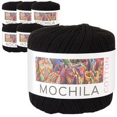 모칠라코튼 뜨개실, 6개, 검정