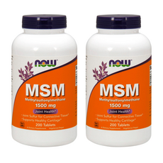 NOW Foods MSM素食補充錠 1500mg, 200顆, 2罐