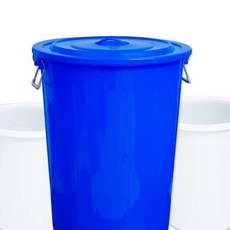 플라스틱통 김장통 원형 양동이 + 1. 60L 파란색 매장 덮개 농업용, N. 커버와 손잡이가 없는 흰색 160