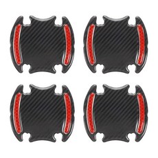 HARFINGTON 자동차 도어 컵용 보호 반사 스티커 4개 긁힘 방지 스티커 자국이 남지 않는 자동 필름 범용 차량 장식 액세서리 모든 자동차용 브라이트 옐로우 17, 레드