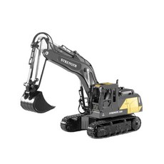 RC 포크레인 무선 굴삭기 원격 제어 중장비 합금 굴착기 조종 배터리 선물, A. 옐로우, 배터리팩 + 리튬배터리, 1개