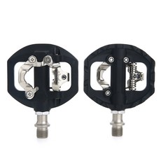 公路山地自行車兩用自鎖腳踏板 適用於 SHIMANO SPD 鎖片鞋, 黑色, 1個