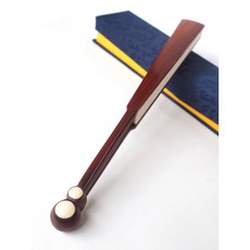 汶采 花梨木折扇 10吋 葫蘆頭型 宣紙扇面（灑金）素白 長33cm 古風, 詳見包裝, 詳見包裝