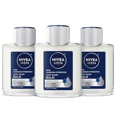니베아 남성용 맥시멈 하이드레이션 모이스처라이징 포스트 쉐이브 밤 100ml(3.3액량온스) 3팩