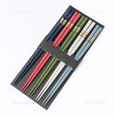 일본 천연목 패턴 젓가락 (부엉이) - 5벌세트, 젓가락 (5벌세트), 1개