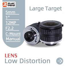 ZLKC 어안 렌즈 CMOS 센서 카메라 고해상도 F2.2 C 마운트 4K 머신 비전 1 인치 12MP 5mm, 01 C 입, 01 빠른  Mainland