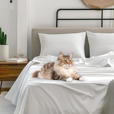 Simple Deluxe 퀸 사이즈 시트 세트 4피스 호텔 럭셔리 침대 시트 주름 방지 - 딥 포켓 통기성 및 쿨링 쉬운 관리(퀸 화이트) 173815 6463517295, 01-화이트