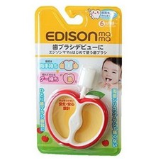 EDISON 韓國製 嬰兒牙刷 固齒器 乳牙刷 矽膠 學習牙刷 牙齒訓練, 1個, 蘋果
