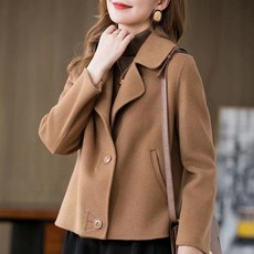 SAHINER 여성용 베이지 숏 코트 봄 캐주얼 재킷 AWT55