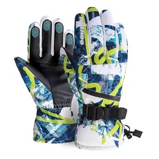 HOIHOO 스키 장갑 방수 스노우 장갑 -34.4°C(100°F) 추운 날씨용 겨울 터치스크린 스노우보드 보온 남성 여성용 (블루 미디엄) 121291