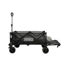 KZM 個性可開式手拉車(通風網布設計)-露營手拉車/營地拖車，輕鬆搬運露營裝備，個性風格展現, 1個, 可開式手拉車, Black