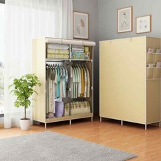 조립식 시스템 옷장 드레스룸 비키니 원룸 간이 행거 이불장 철제 이동식, 싱글 브라운