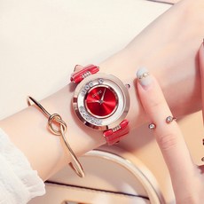 GUOU 法國小眾時尚水鑽真皮錶帶女士手錶 - ins風簡約氣質女錶