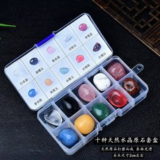 천연 광석 표본 미네랄 선물 원석 대중 세트 광물 돌 장식품, 10종 폴리싱 크리스털 미니