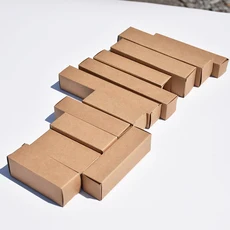 쿠쿠스토어 100pcs 미니 Tupe 골 판지 상자 향수 포장 눈썹 연필 메이크업 브러쉬 종이 대 한 슬림 스타일, 03 브라운, 17 2x2x5cm