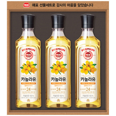 카놀라유 3P 사조해표 식용유선물세트 고급식용유 선물세트 입 무, 3개