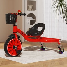 어린이 세발자전거 드리프트카 비행기 유치원 장난감 자전거 아기 유모차, 레드 드리프트카/플래시 휠