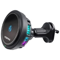HEMIGA HW770 磁吸無線充電器 車用手機支架 磁吸快充 導航支架, 黑色