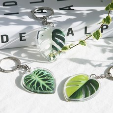 식집사 나뭇잎 식물 키링 희귀식물 키링 키체인 패션, 글로리오섬, 1개