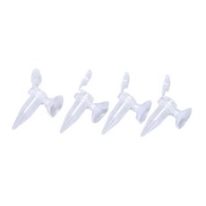 JC 수족관 자동 먹이 공급기 4개 세트 브라인 쉬움 설치 흡착판 고정 방식으로 어항 먹이 공급에 편리함, PP, 분명한