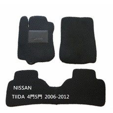NISSAN TIIDA 蜂巢式汽車腳踏墊 4門5門 2006-2012, 灰色