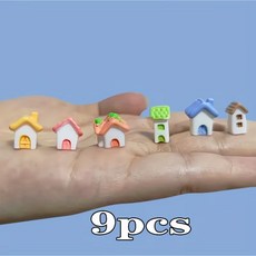 9p 귀여운 집 하우스 미니어쳐 화분 다육이 꾸미기 플랜테리어 피규어 미니어처, 9개