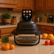 可視智能空氣炸鍋 歐規110V, 單鍋彩屏歐插（國內不能用）