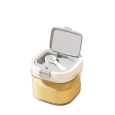 多功能密封罐 奶粉分裝保鮮盒 - 防潮零食儲物罐 茶葉奶粉收納, 1個, 800ML【茶色 避光款 附勺子】, 1個裝