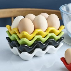 계란 받침 에그컵 삶은계란 정리 접시 에그트레이 식당용, 12칸 에그 트레이 레드, 기본 색상
