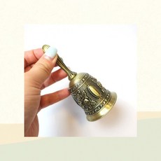 핸드벨 디자인 종 인테리어용 호출벨 호출용 엔틱 황동, 1개, 상세페이지 참조