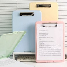 수납형 클립 보드 파일 케이스 A4 서류 문서 수납 보관 홀더, 1개, A4_라벤더