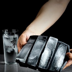 하이볼 얼음트레이 4개입 대형 직사각형 얼음 트레이 위스키 와인, 1개, 노란색